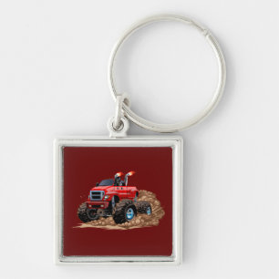 Cartoon monstertruck sleutelhanger