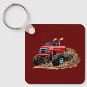 Cartoon monstertruck sleutelhanger