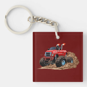Cartoon monstertruck sleutelhanger