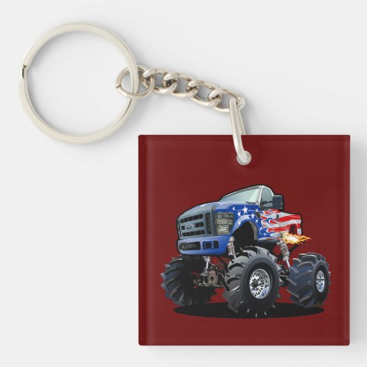 Cartoon monstertruck sleutelhanger (Voorkant)