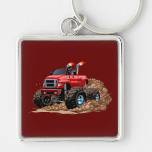 Cartoon monstertruck sleutelhanger