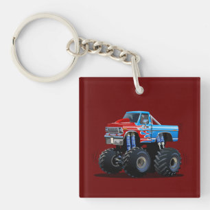 Cartoon monstertruck sleutelhanger