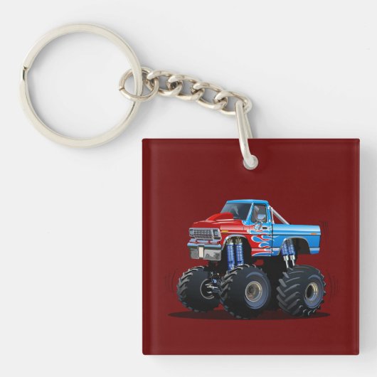 Cartoon monstertruck sleutelhanger (voorkant)