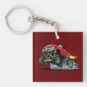 Cartoon monstertruck sleutelhanger