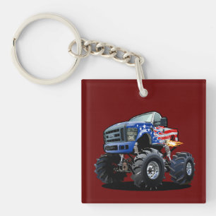 Cartoon monstertruck sleutelhanger