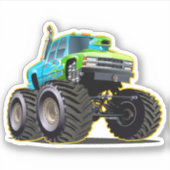 Cartoon monstertruck sticker (Voorkant)