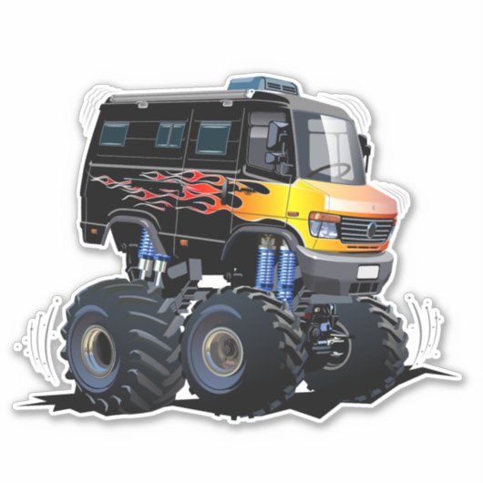 Cartoon monstertruck sticker (Voorkant)