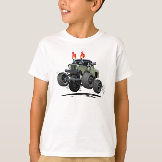 Cartoon monstertruck t-shirt (Voorkant)