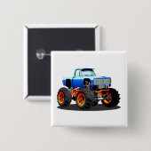 Cartoon monstertruck vierkante button 5,1 cm (Voorkant /achterkant)