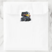 Cartoon monstertruck vierkante sticker (Tas)