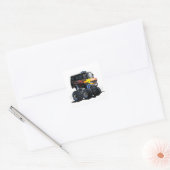 Cartoon monstertruck vierkante sticker (Envelop)