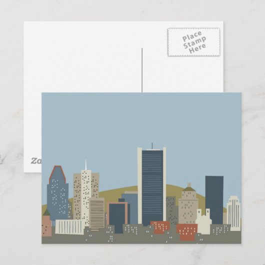 Cartoon Montreal Briefkaart (Voorkant / Achterkant)