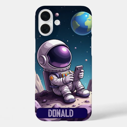 Cartoon Moon Astronaut Art Print Case-Mate iPhone Case (Achterkant)
