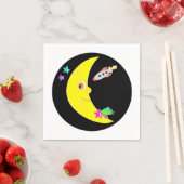 Cartoon Moon Rocket Paper Napkins Servet (Insitu)