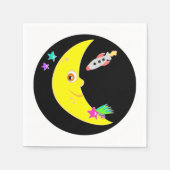 Cartoon Moon Rocket Paper Napkins Servet (Voorkant)