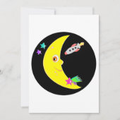 Cartoon Moon Rocket Uitnodigingen (Voorkant)