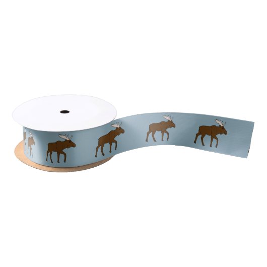 Cartoon Moose 1,5 inch Satijnen Lint (Spoel)