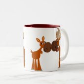 Cartoon Moose Couple in Love Mok (Voorkant rechts)