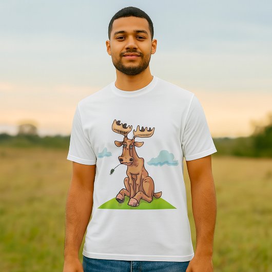 Cartoon Moose Mens T-Shirt