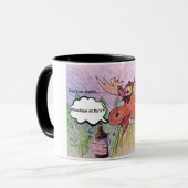 cartoon Moose op een mok .Newfie Moose mok. (Voorkant links)