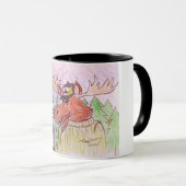 cartoon Moose op een mok .Newfie Moose mok. (Voorkant rechts)