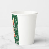 Cartoon Moose op groen gebreid patroon Papieren Bekers (Links)