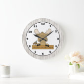 Cartoon Moose Welcome Cabin wall clock Grote Klok (Huis)