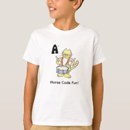 Cartoon Morsecode voor kinderen! Letter A T-shirt