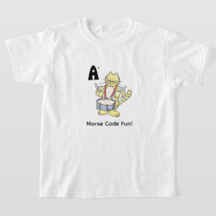 Cartoon Morsecode voor kinderen! Letter A T-shirt