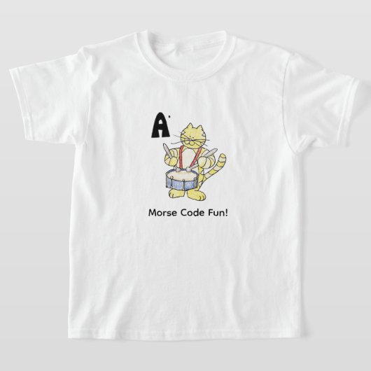 Cartoon Morsecode voor kinderen! Letter A T-shirt (Laagn)