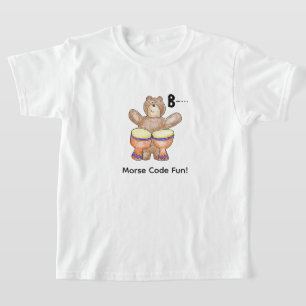 Cartoon Morsecode voor kinderen! Letter B T-shirt