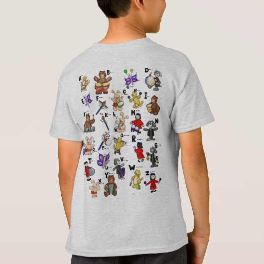 Cartoon Morsecode voor kinderen! Letter D T-shirt (Achterkant)