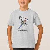 Cartoon Morsecode voor kinderen! Letter "F" T-shirt (Voorkant)