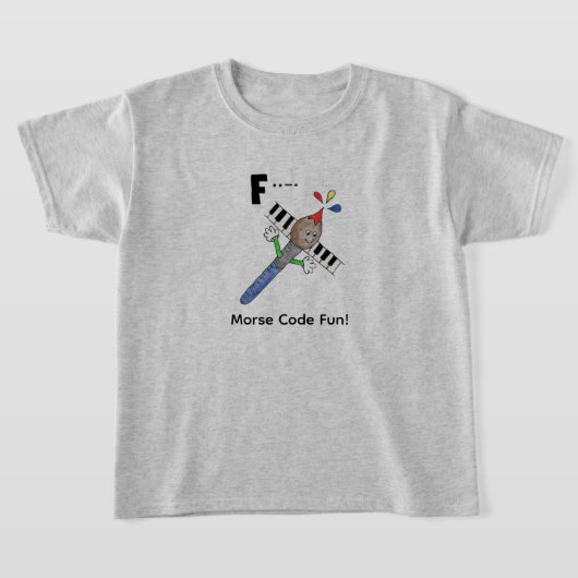 Cartoon Morsecode voor kinderen! Letter "F" T-shirt (Laagn)