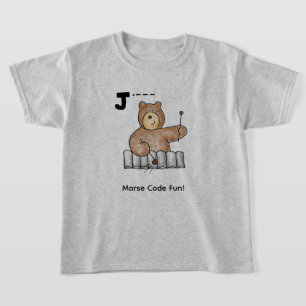 Cartoon Morsecode voor kinderen! Letter "J" T-shirt