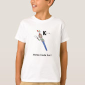 Cartoon Morsecode voor kinderen!  Letter "K" T-shirt (Voorkant)