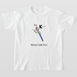 Cartoon Morsecode voor kinderen! Letter "K" T-shirt