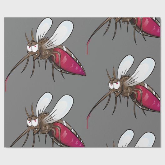 Cartoon Mosquito Cadeaupapier (Vlak)