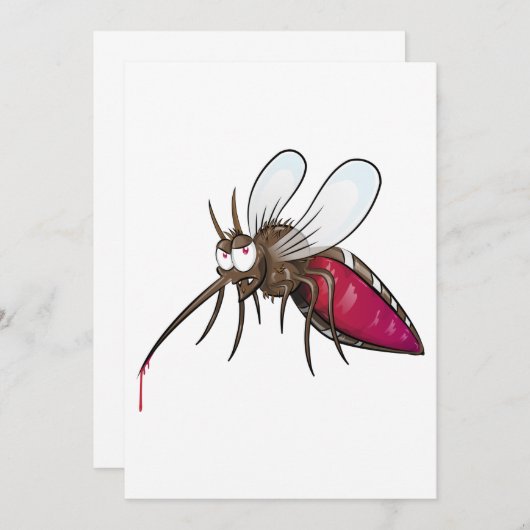 Cartoon Mosquito Kaart (Voorkant / Achterkant)