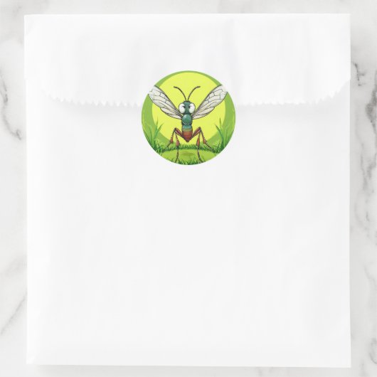 Cartoon Mosquito Ronde Sticker (Tas)