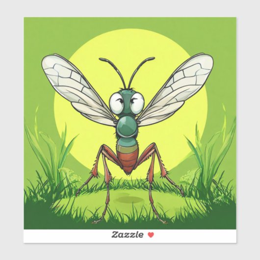 Cartoon Mosquito Sticker (Vel)