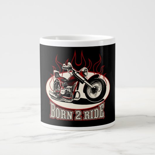 Cartoon motorfiets grote koffiekop (Voorkant)