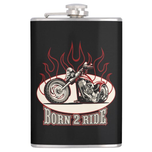 Cartoon motorfiets heupfles (Voorkant)