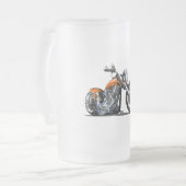 Cartoon motorfiets matglas bierpul (Voorkant links)