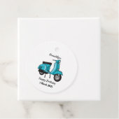 Cartoon motorfiets met motorbromfiets bedankjes labels (In situ)
