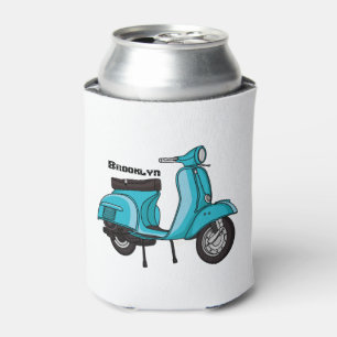 Cartoon motorfiets met motorbromfiets blikjeskoeler