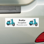 Cartoon motorfiets met motorbromfiets bumpersticker (Op auto)