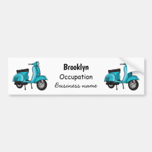 Cartoon motorfiets met motorbromfiets  bumpersticker