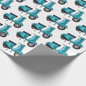 Cartoon motorfiets met motorbromfiets cadeaupapier (Hoek)