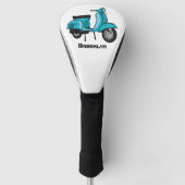 Cartoon motorfiets met motorbromfiets golfheadcover (Voorkant)